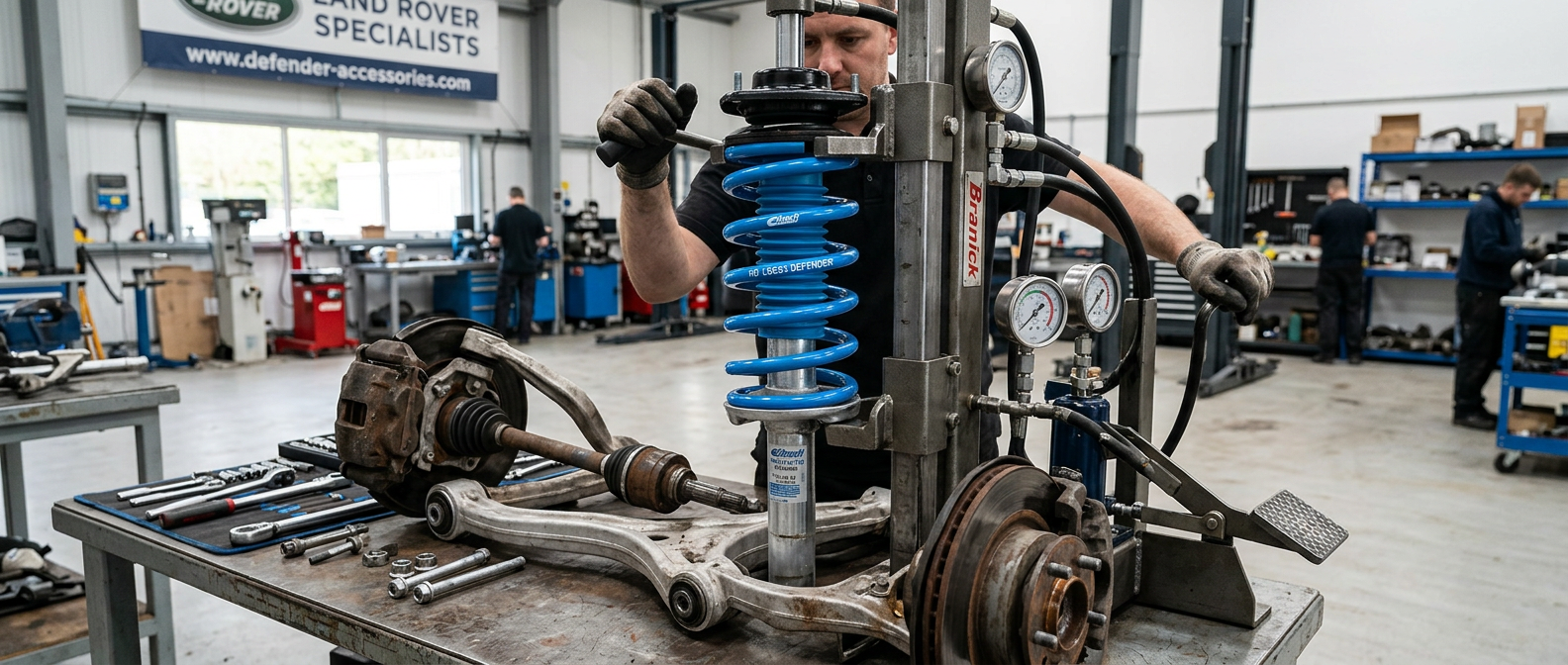 Heavy-duty aftermarket coil spring assembly for L663 Defender at www.defender-accessories.com