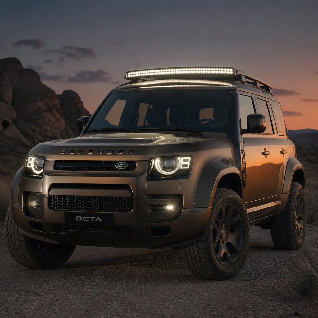 Defender Exterior Lighting — LED Light Bars – Hyper-Lume 42" Curved LED Bar popular Land Rover Defender accessory from www.defender-accessories.com