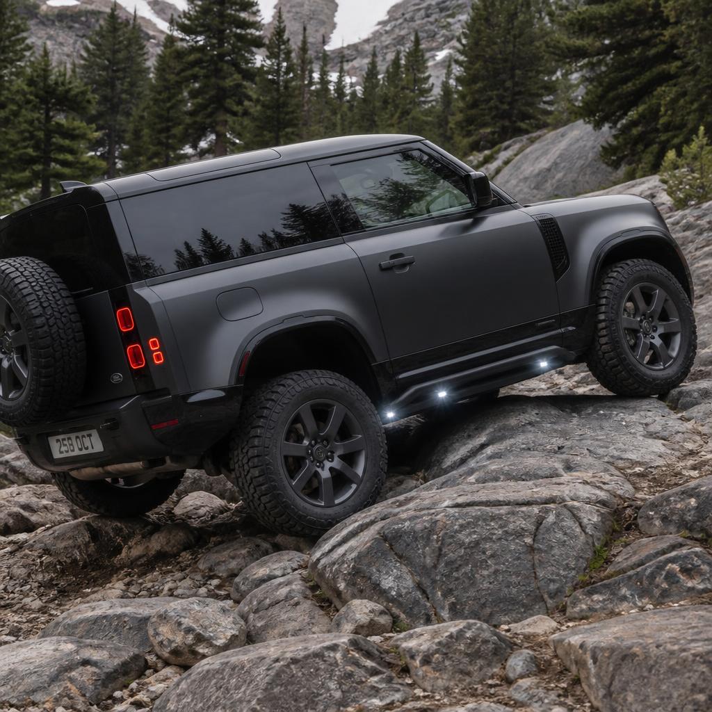 Steel Rock Sliders for Serious Off-Road – RockLight Steel Sliders popular Land Rover Defender accessory from www.defender-accessories.com