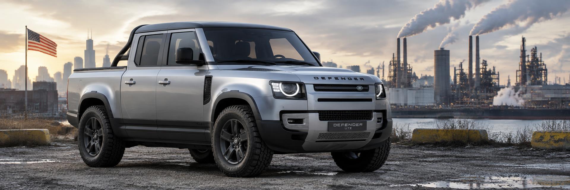 Silver Defender dual-cab UTE concept representing a North American market opportunity on www.defender-accessories.com